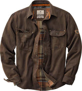 Men's Flannel Lined Shirt Jacket Waxed Cotton